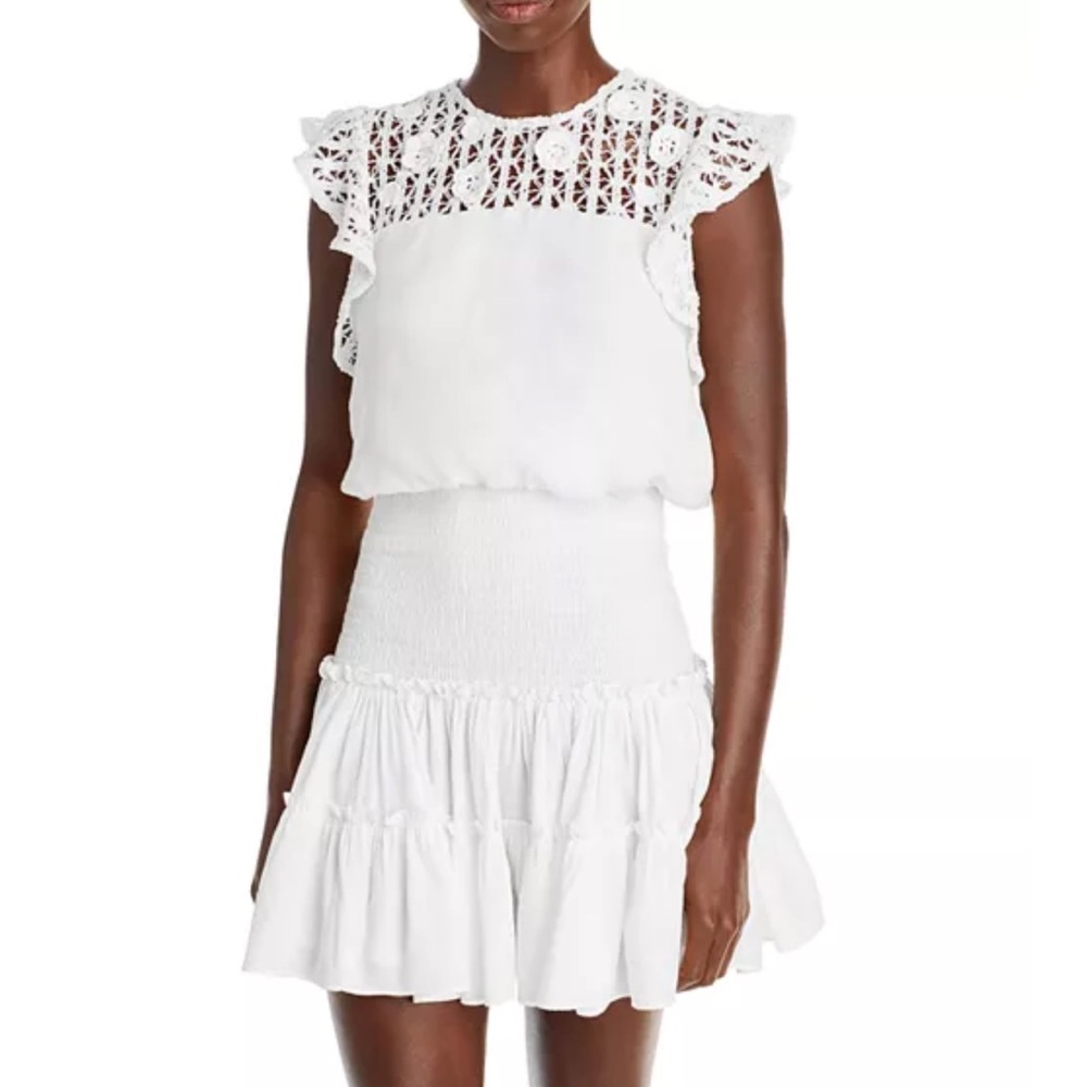 Crochet Trim Fit & Flare Mini Dress